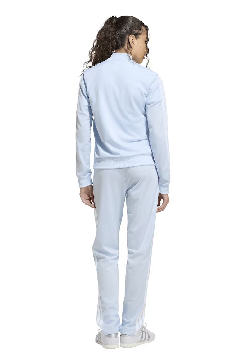 adidas Sportswear Спортен екип W ESS 3S TS с цип и лого Бял/Светлосин