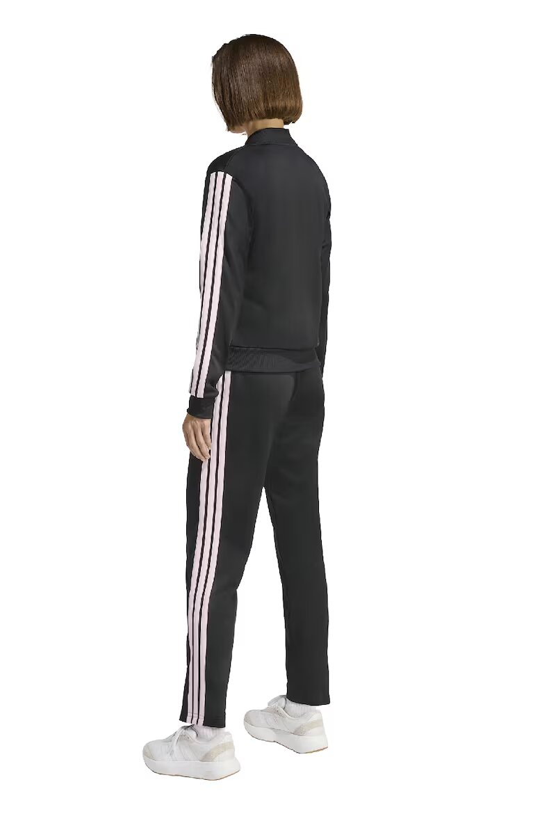 adidas Sportswear Спортен екип W ESS 3S TS с цип и лого Черен/Бледо розово