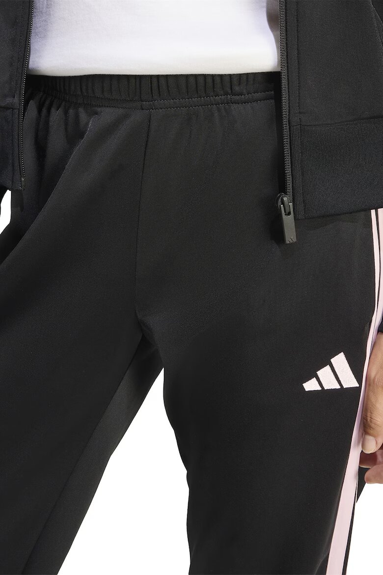 adidas Sportswear Спортен екип W ESS 3S TS с цип и лого Черен/Бледо розово