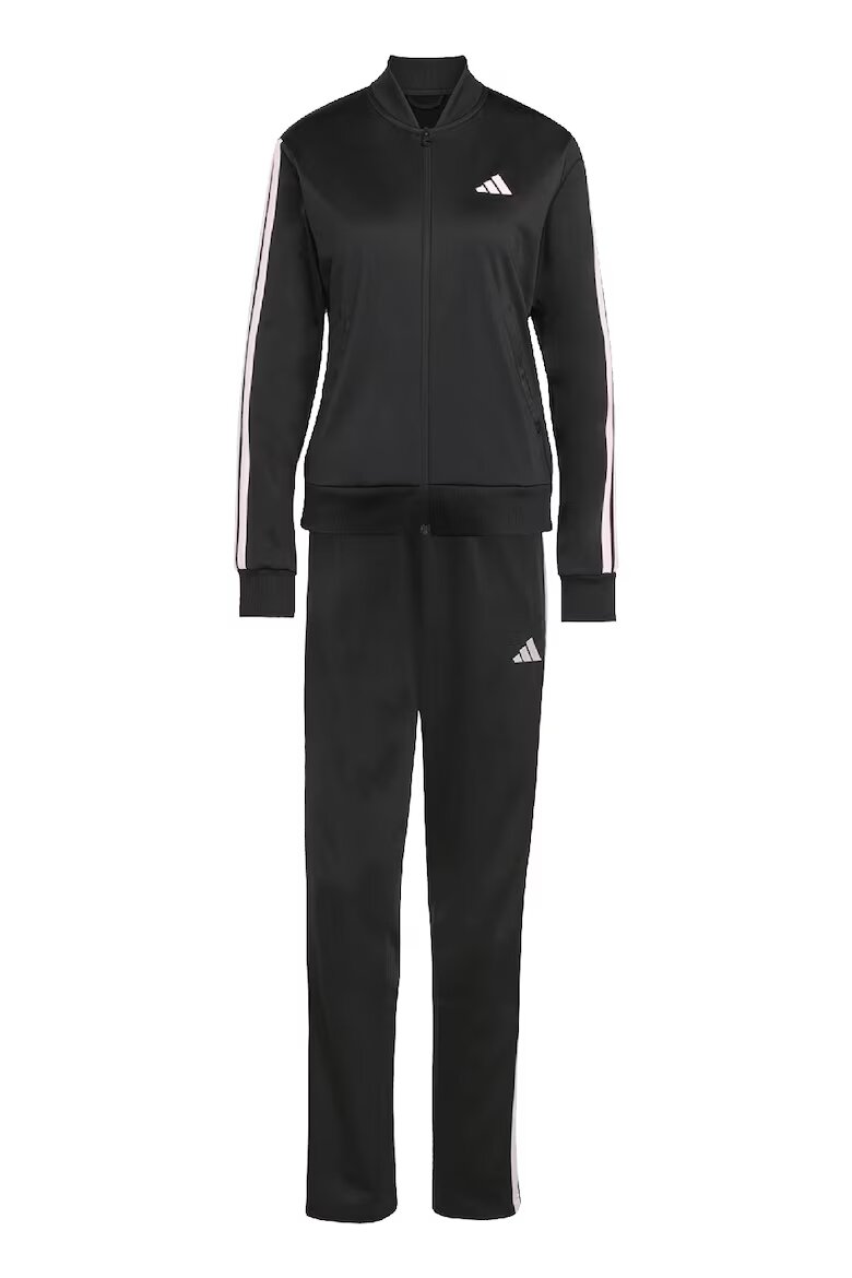 adidas Sportswear Спортен екип W ESS 3S TS с цип и лого Черен/Бледо розово