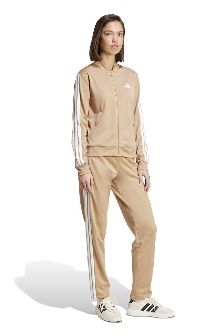 adidas Sportswear Спортен екип W ESS 3S TS с цип и лого Камел