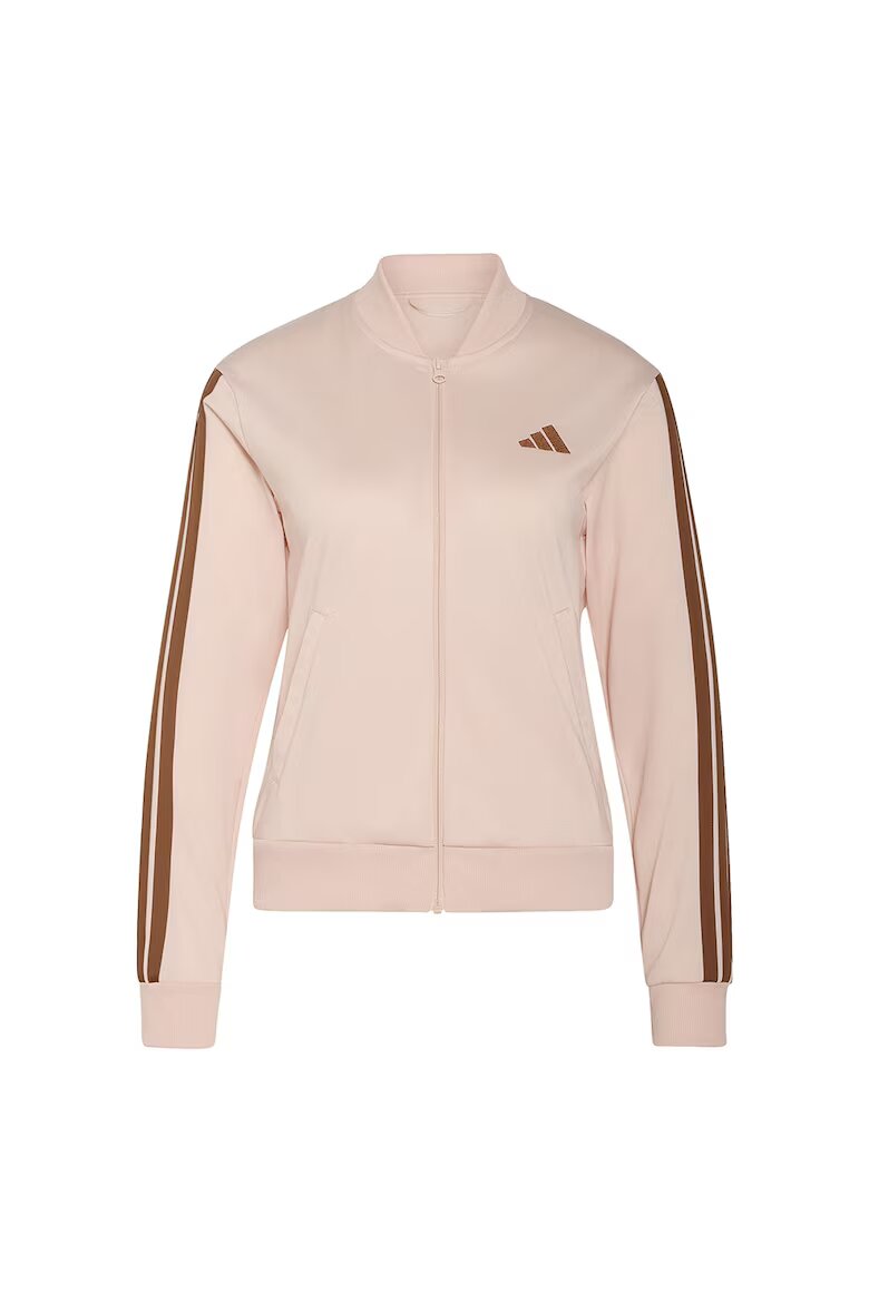adidas Sportswear Спортен екип W ESS 3S TS с цип и лого Канелено кафяво/Праскова