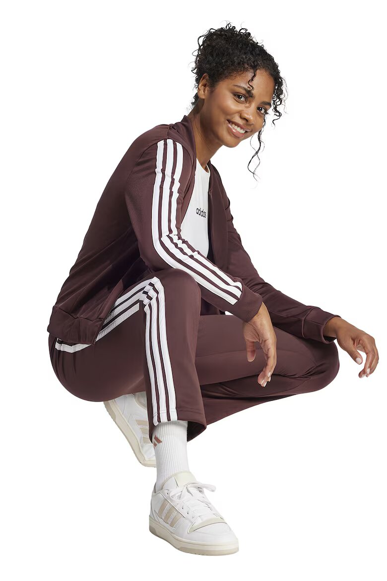 adidas Sportswear Спортен екип W ESS 3S TS с цип и лого Коняк кафяв