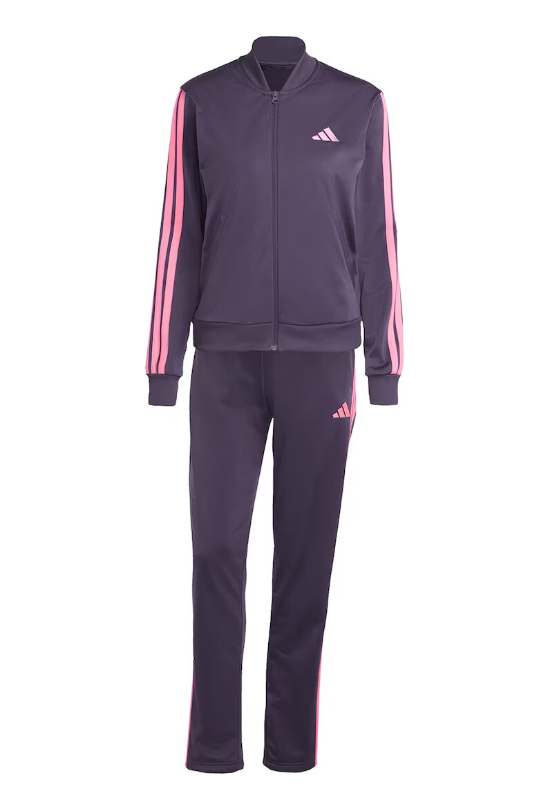 adidas Sportswear Спортен екип W ESS 3S TS с цип и лого Тъмно лилаво