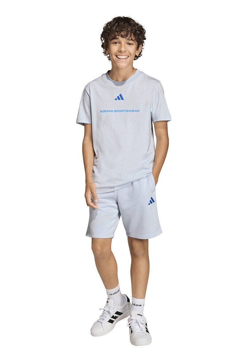 adidas Sportswear Спортен къс панталон с лого Бледо синьо