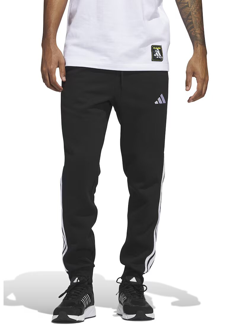 adidas Sportswear Спортен панталон с лого и връзка - Бял/Черен