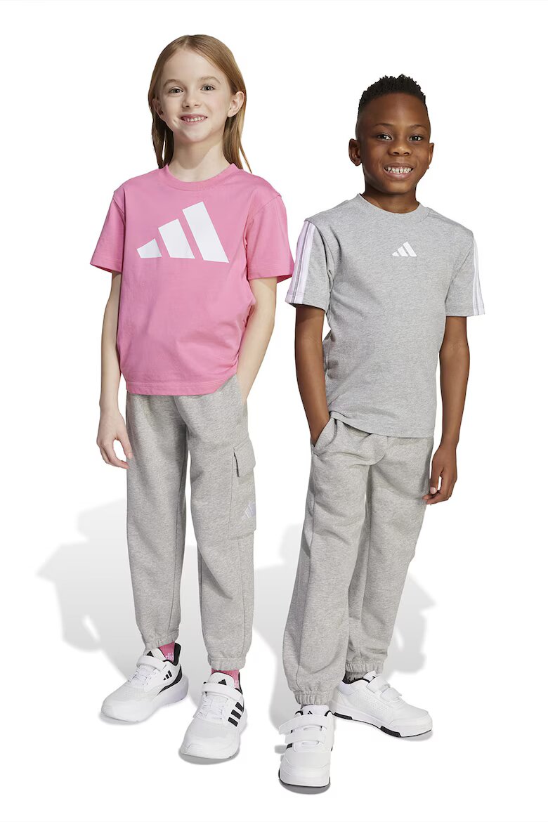 adidas Sportswear Спортен панталон с връзка и джобове Бял/Сив меланж
