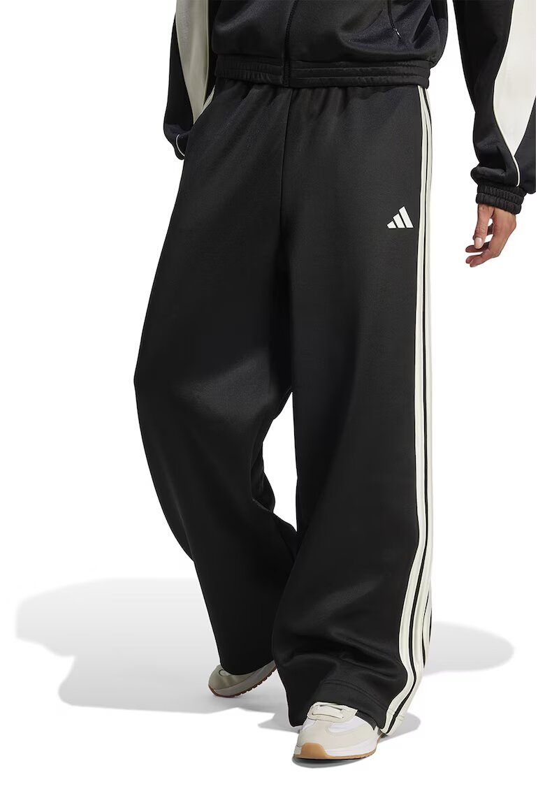 adidas Sportswear Спортен панталон Stadium с широк крачол - Черен/Мръснобял