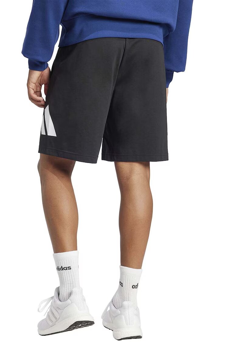 adidas Sportswear Спортни бермуди с регулируема талия Избеляло черно/Бял