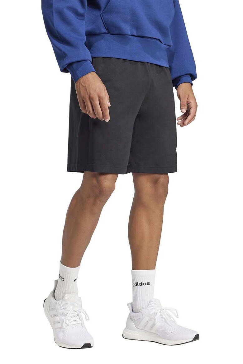 adidas Sportswear Спортни бермуди с регулируема талия Избеляло черно/Бял