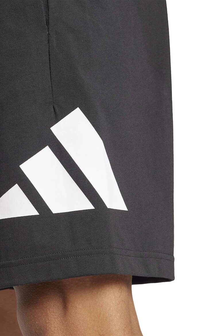 adidas Sportswear Спортни бермуди с регулируема талия Избеляло черно/Бял
