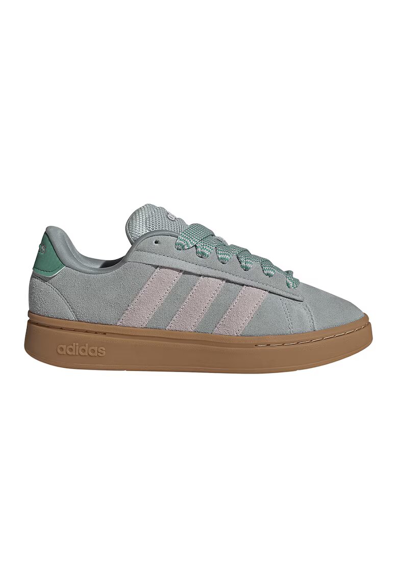 adidas Sportswear Спортни обувки Grand Court Alpha 00s от велур и текстил - Светло сив/Бледозелен