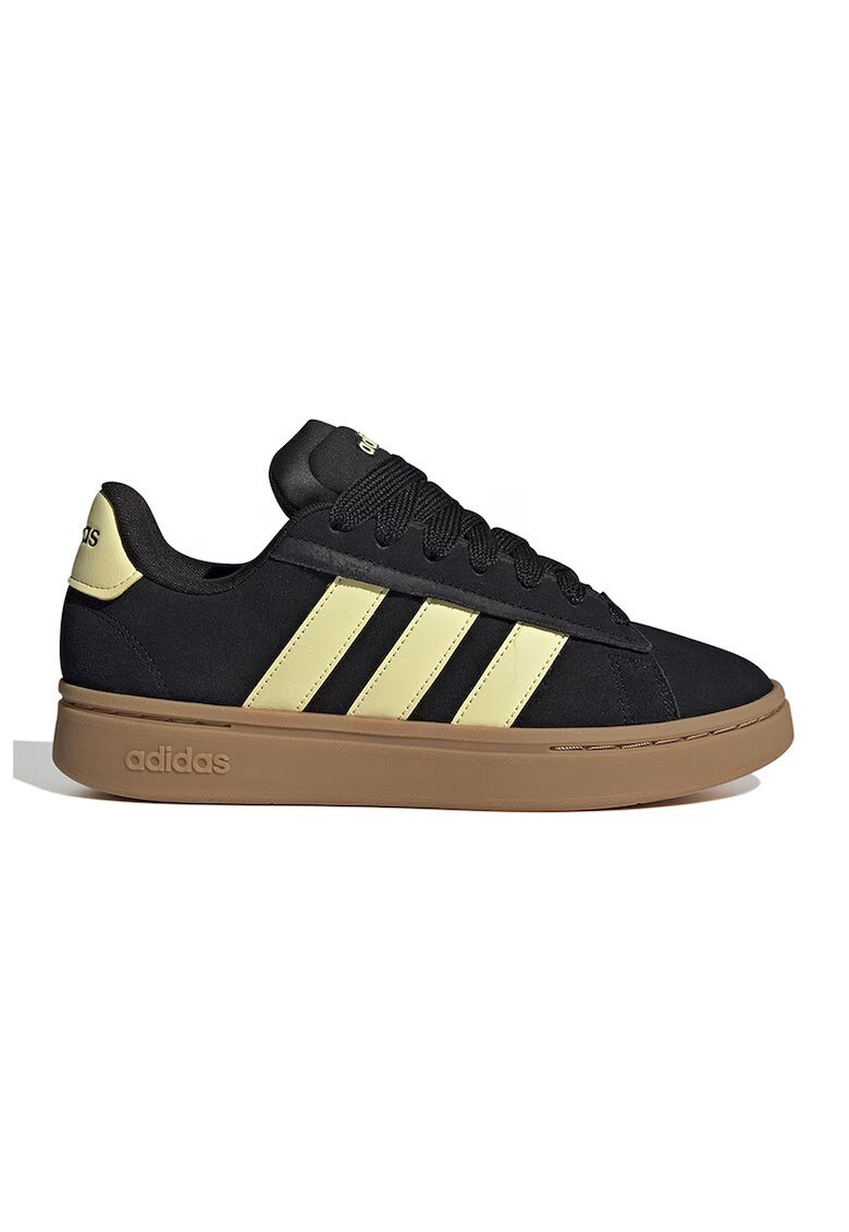 adidas Sportswear Спортни обувки Grand Court Alpha от еко велур - Черен/Сламеножълт