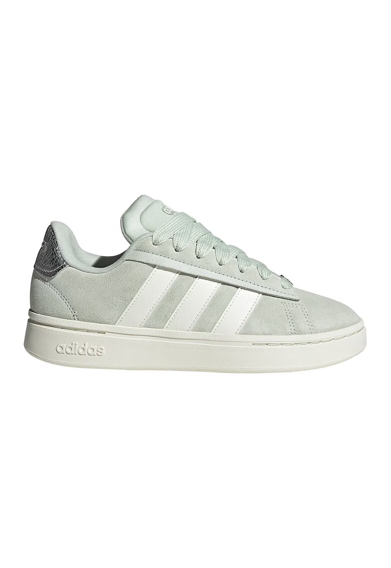 adidas Sportswear Спортни обувки Grand Court Alpha от велур - Бял/Бледозелен
