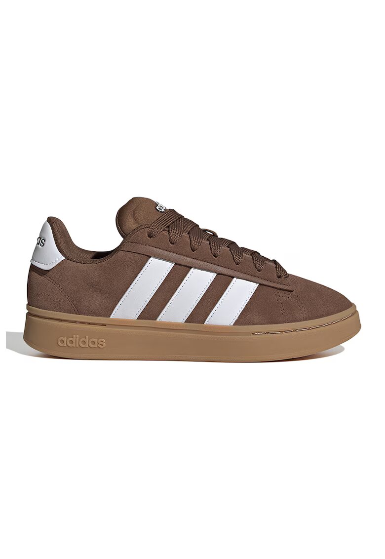 adidas Sportswear Спортни обувки Grand Court Alpha от велур - Бял/Тъмнокафяв