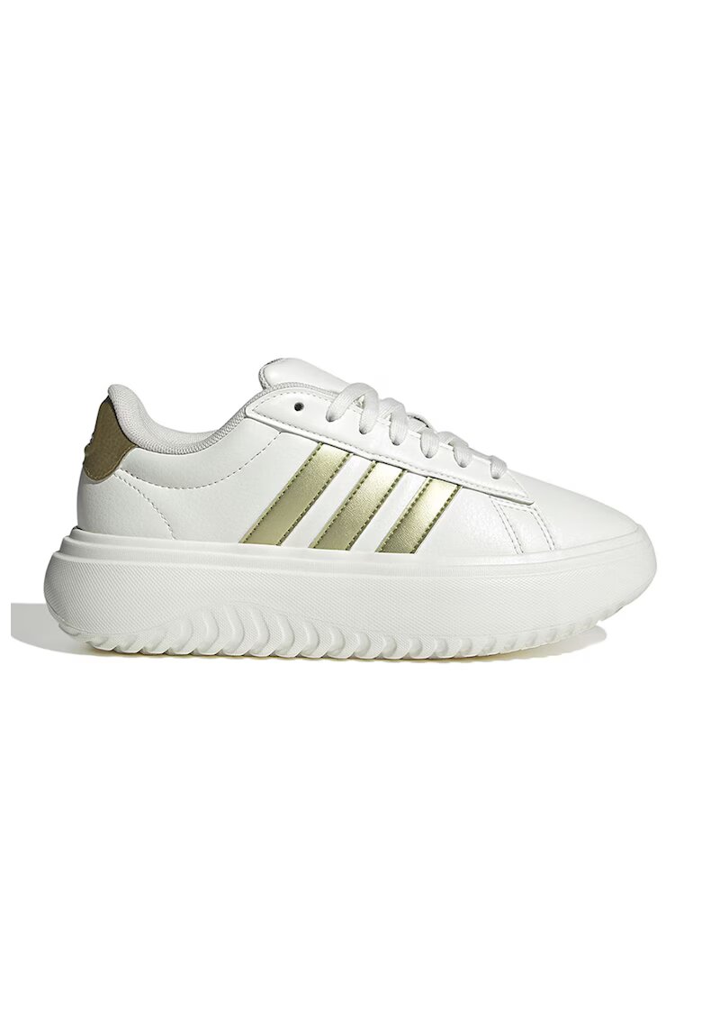 adidas Sportswear Спортни обувки Grand Court от еко кожа с равна платформа - Бял/Златист