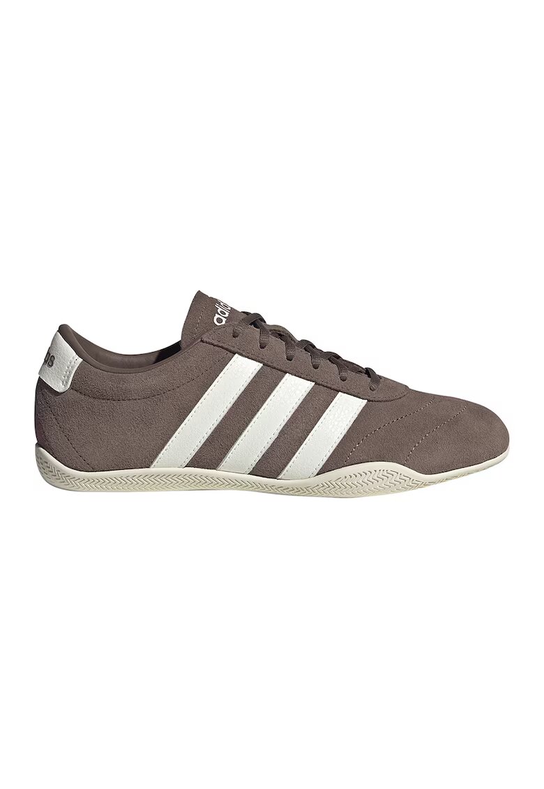 adidas Sportswear Спортни обувки Grand Court от велур и кожа - Бял/Светлокафяв
