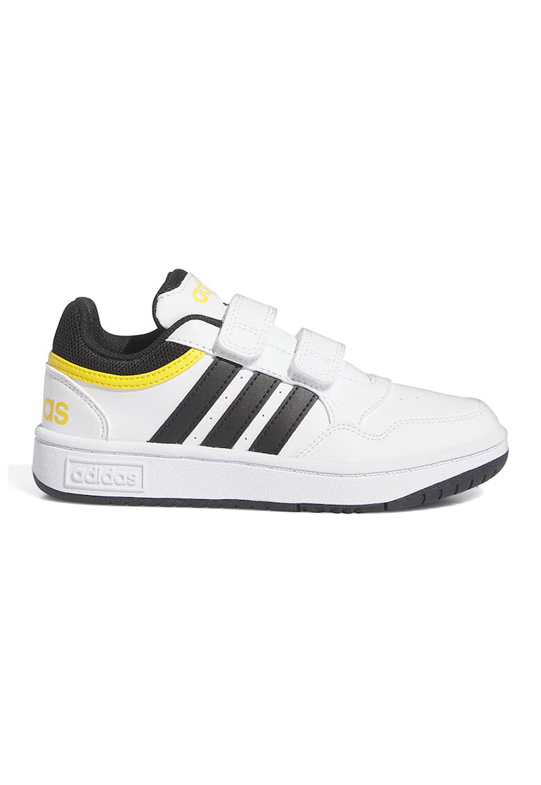 adidas Sportswear Спортни обувки Hoops 3.0 от еко кожа с велкро - Бял/Черен/Жълт