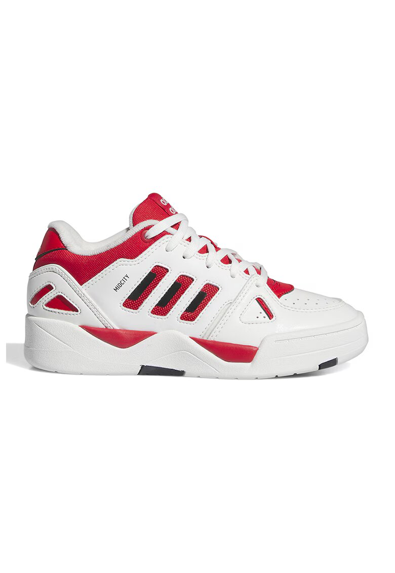 adidas Sportswear Спортни обувки Midcity с еко кожа - Бял/Аленочервен