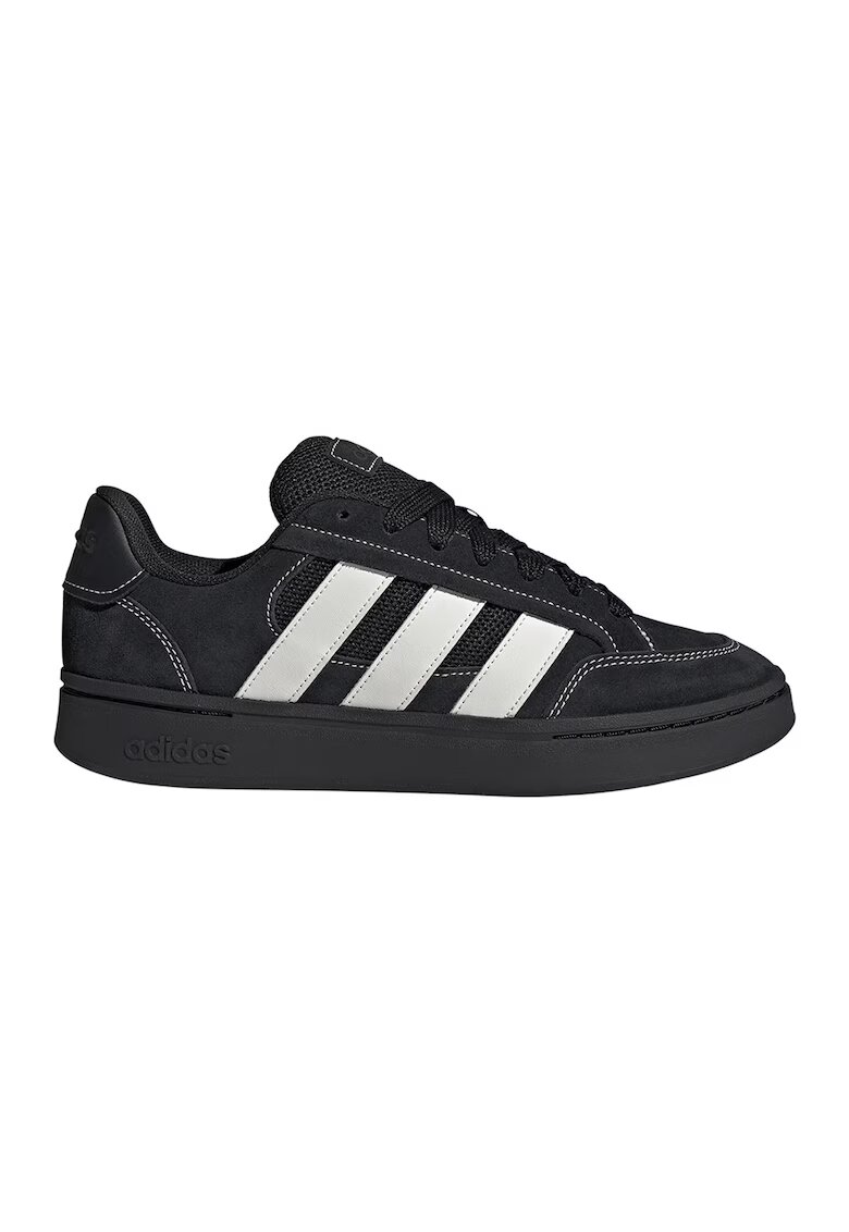 adidas Sportswear Спортни обувки от велур Grand Court Alpha с контрастни шевове - Бял/Черен