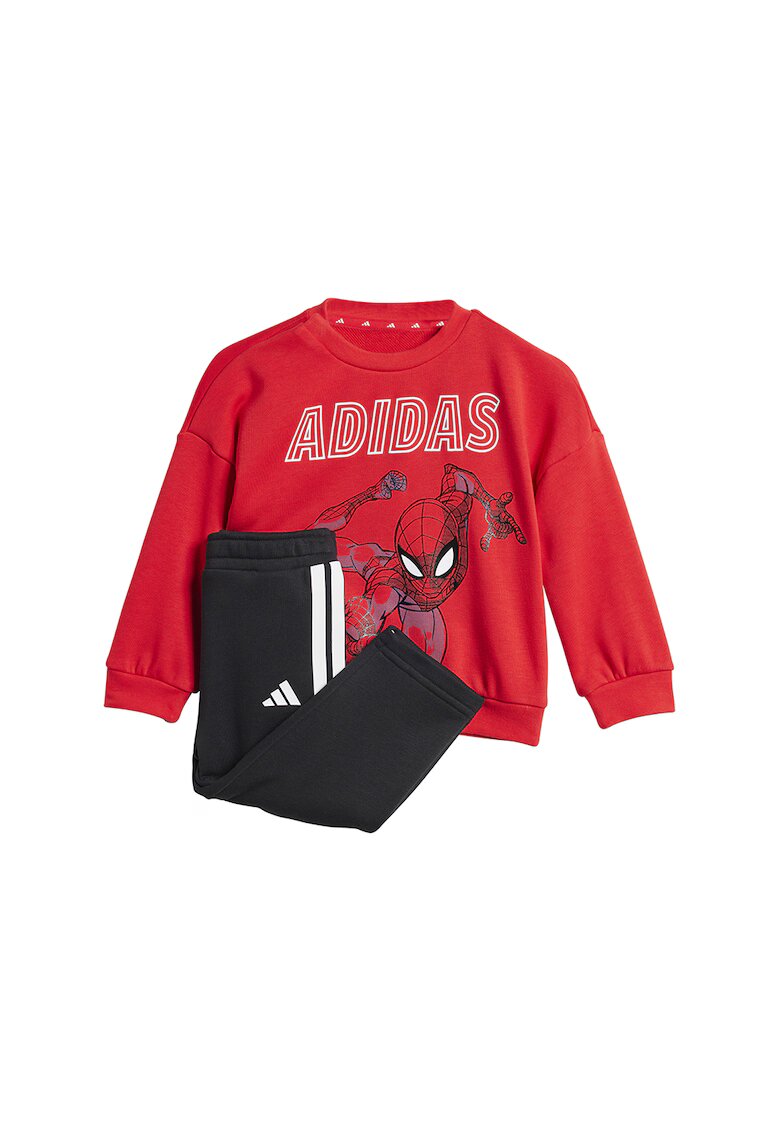 adidas Sportswear Суитшърт и панталон с принт на Spider-Man - Червен/Черен