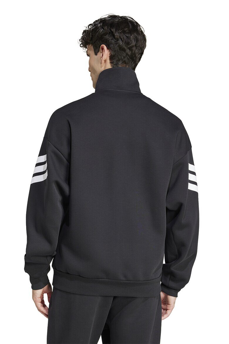 adidas Sportswear Суитшърт с джобове встрани и цип Бял/Черен