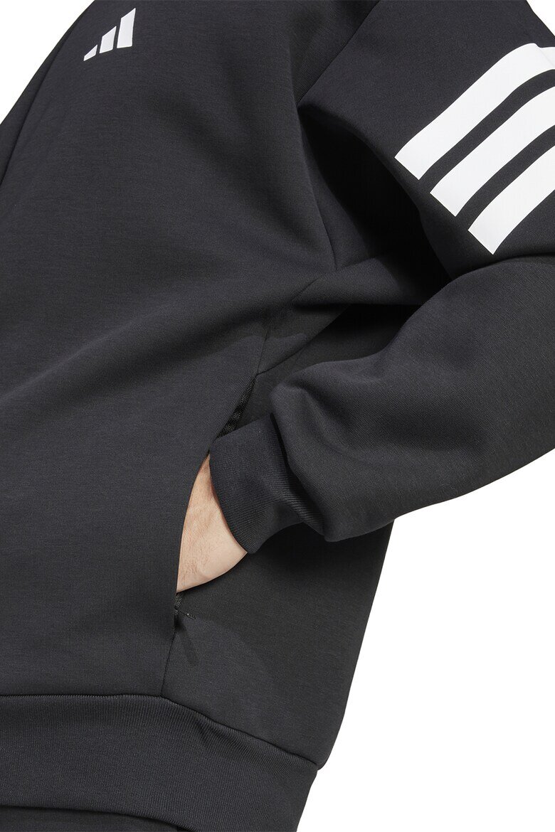 adidas Sportswear Суитшърт с джобове встрани и цип Бял/Черен