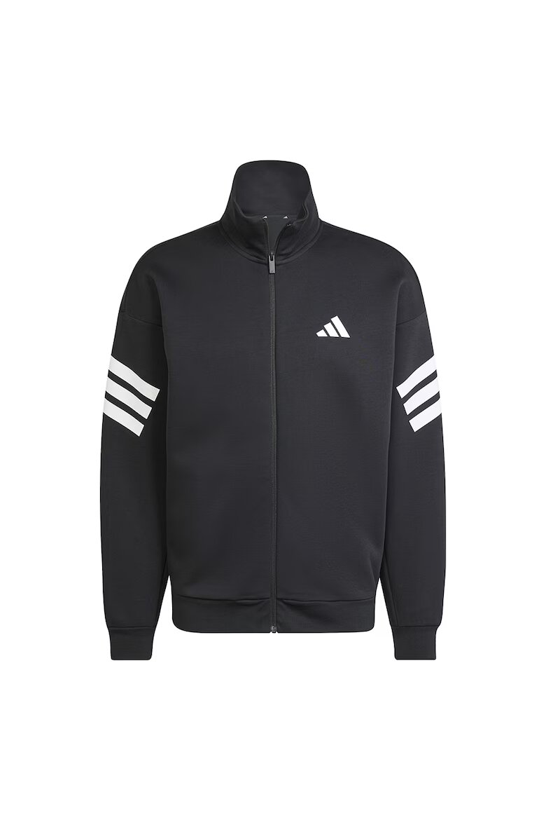 adidas Sportswear Суитшърт с джобове встрани и цип Бял/Черен
