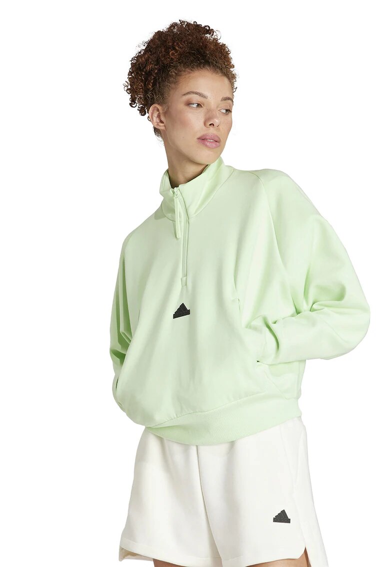 adidas Sportswear Суитшърт с къс цип и джоб кенгуру