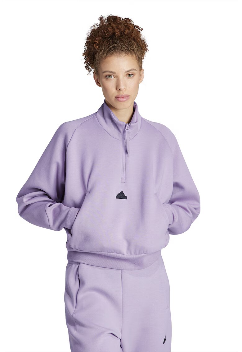 adidas Sportswear Суитшърт с къс цип и джоб кенгуру