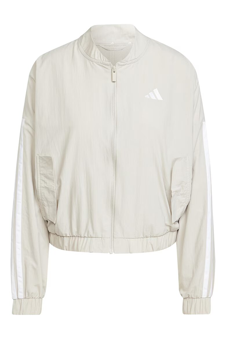 adidas Sportswear Суитшърт с ниска овална яка и цип Бял/Слонова кост