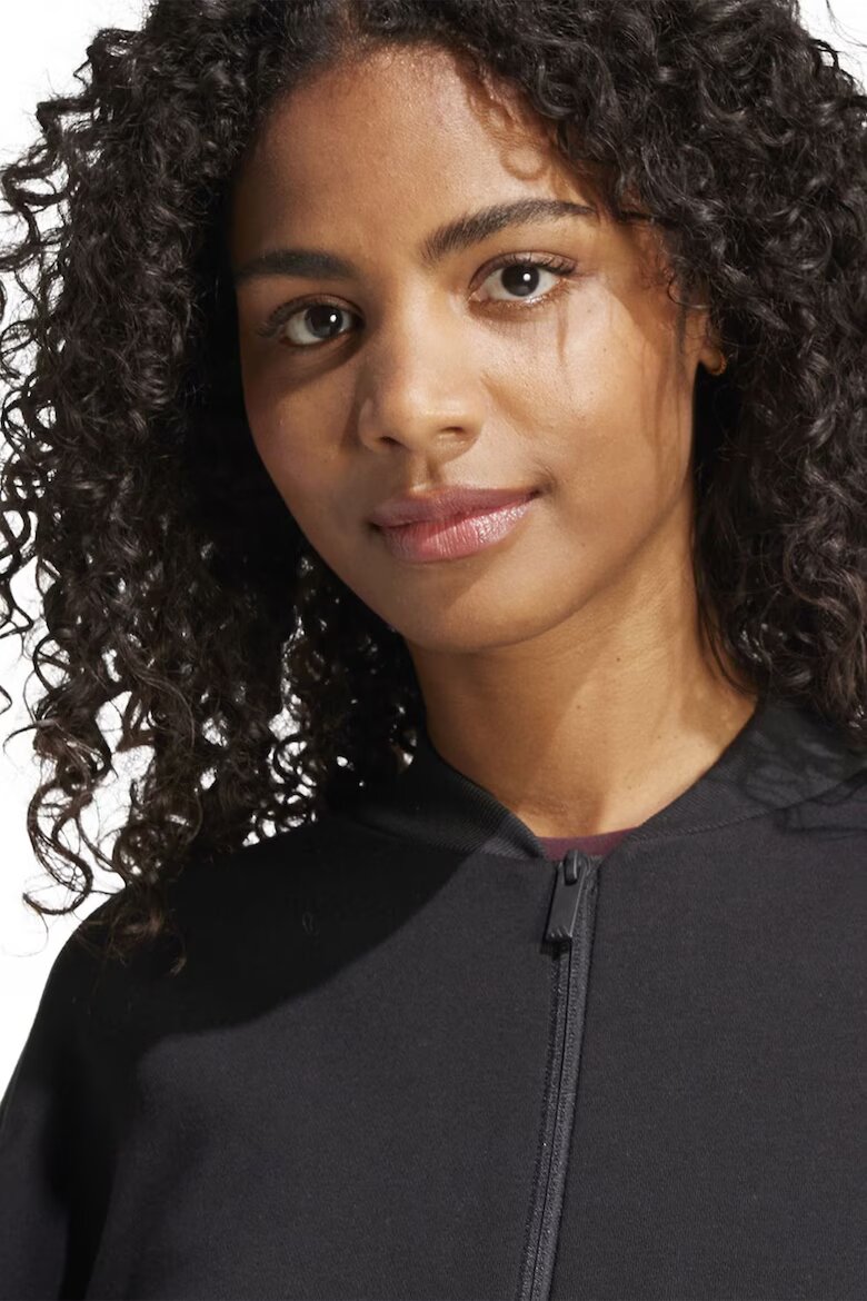 adidas Sportswear Суитшърт с ниска яка и цип Черен