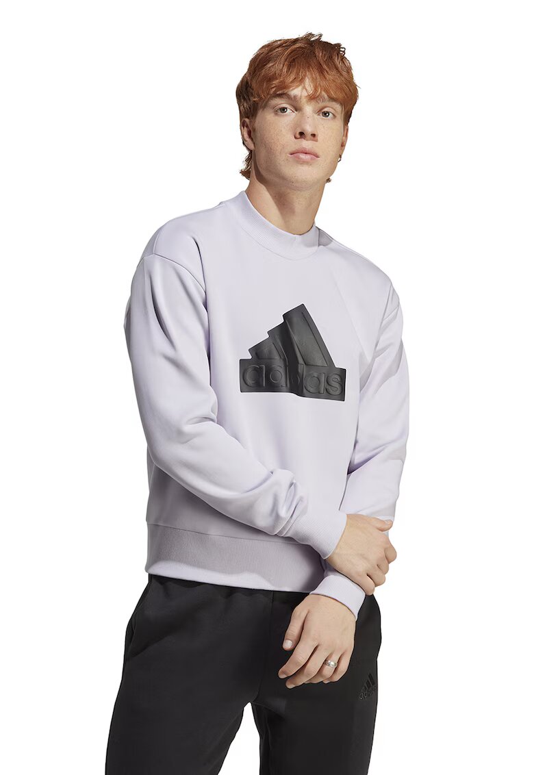 adidas Sportswear Суитшърт с овално деколте и лого - Бял/Черен