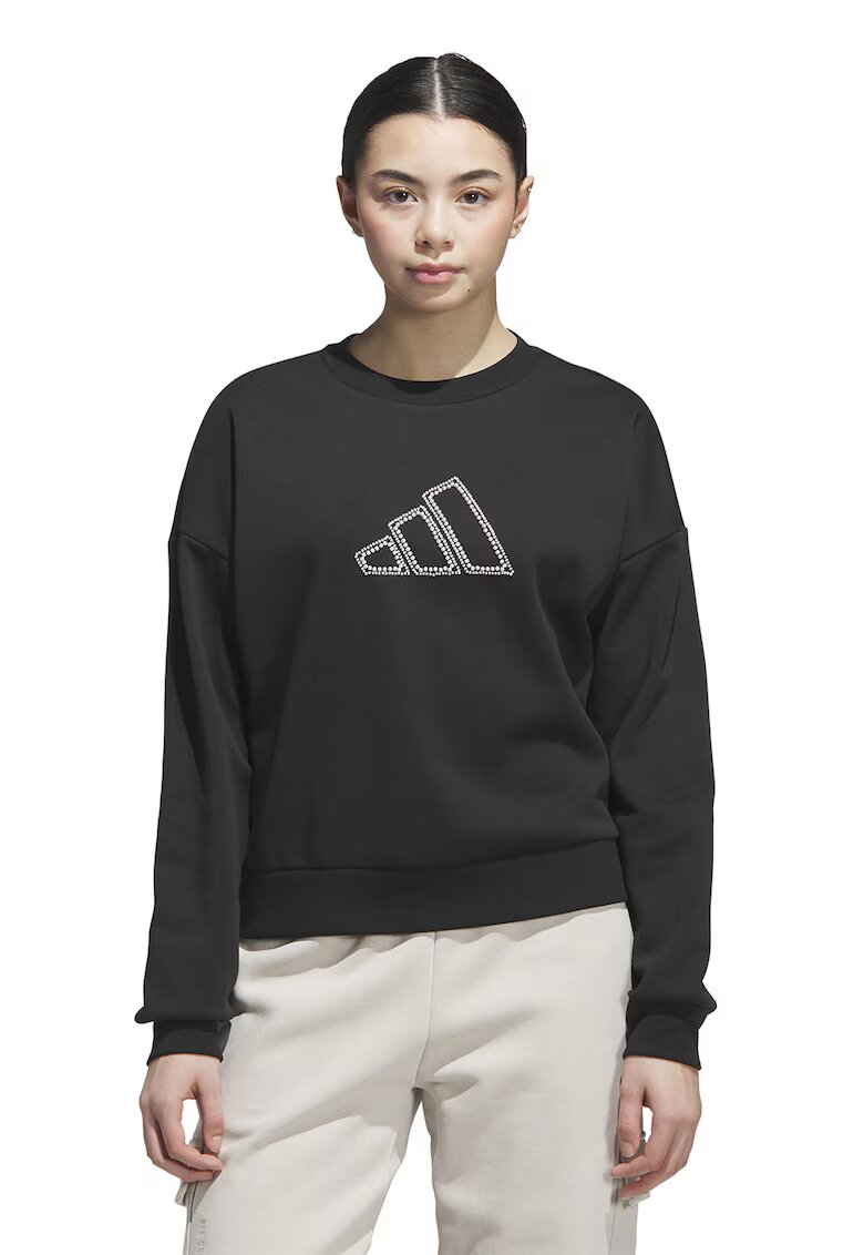 adidas Sportswear Суитшърт с паднали ръкави - Бял/Черен
