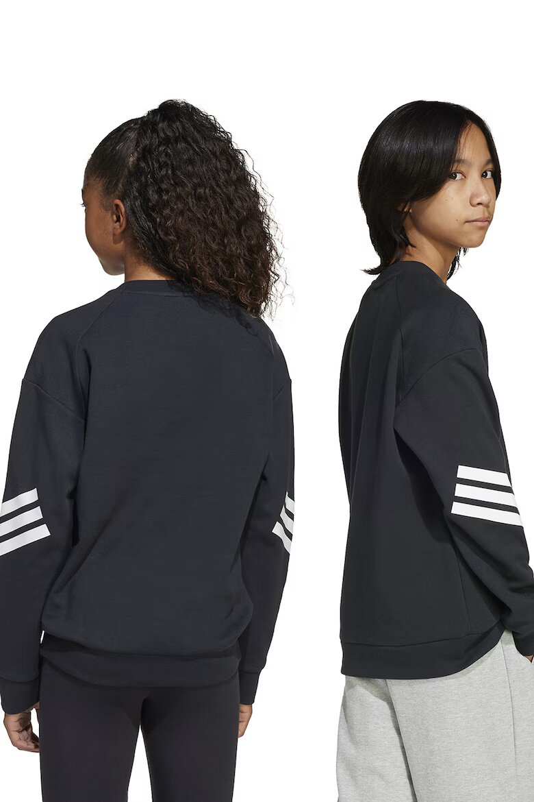 adidas Sportswear Суитшърт с паднали ръкави Бял/Избеляло черно