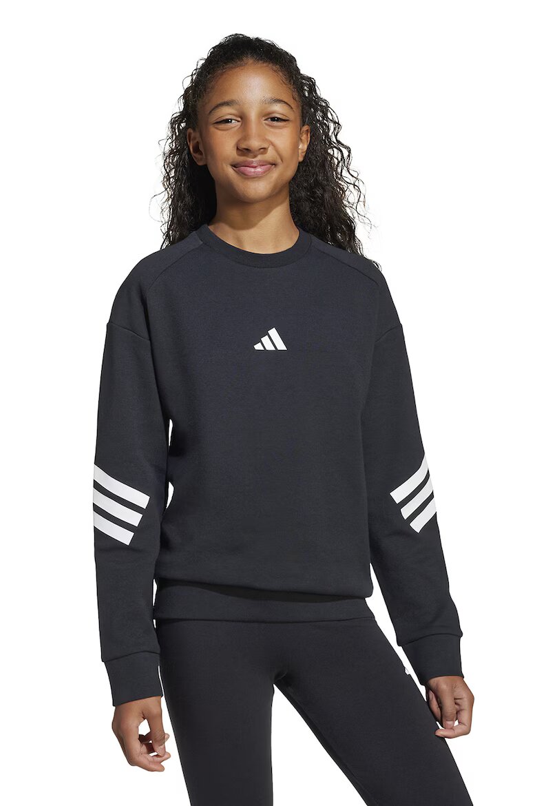 adidas Sportswear Суитшърт с паднали ръкави Бял/Избеляло черно