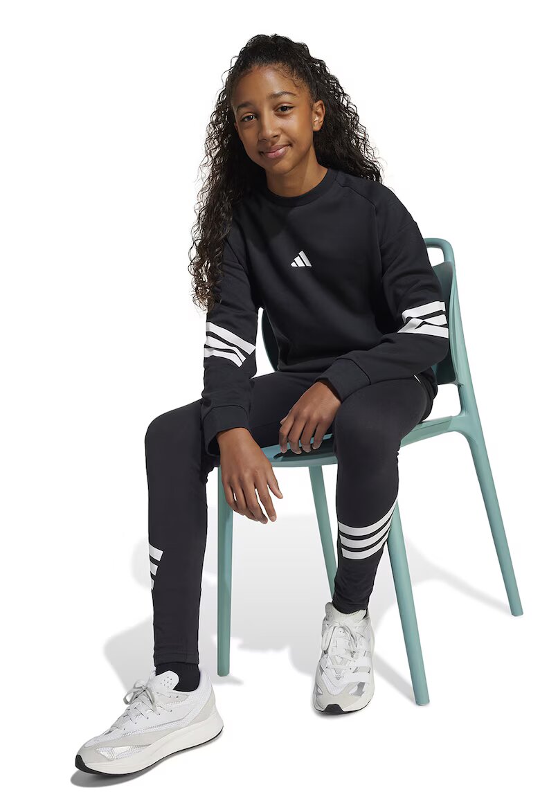 adidas Sportswear Суитшърт с паднали ръкави Бял/Избеляло черно