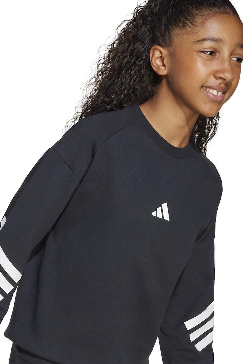 adidas Sportswear Суитшърт с паднали ръкави Бял/Избеляло черно