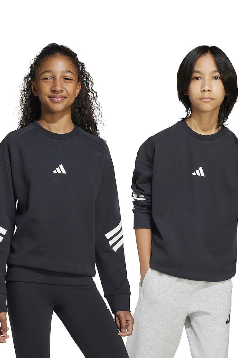 adidas Sportswear Суитшърт с паднали ръкави Бял/Избеляло черно