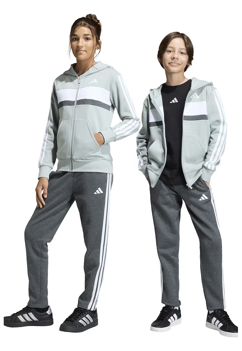 adidas Sportswear Суитшърт с памук с лого - Бял/Бледозелен/Tъмносив