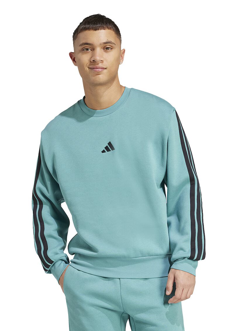 adidas Sportswear Суитшърт с памук с монограм - Тюркоаз/Избеляло черно