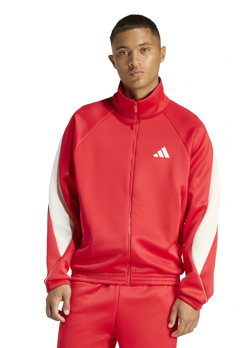 adidas Sportswear Суитшърт с цип и изправена яка Stadium - Червен/Бял