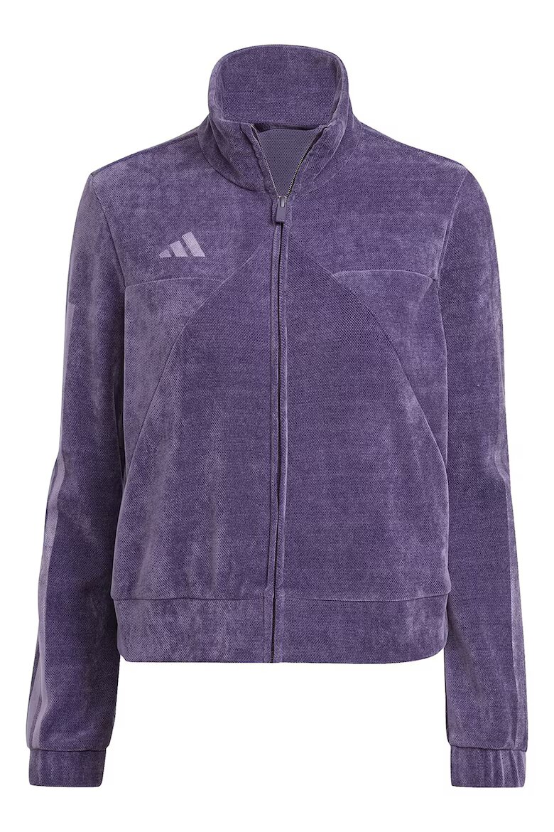 adidas Sportswear Суитшърт с цип и лого Тъмно лилаво