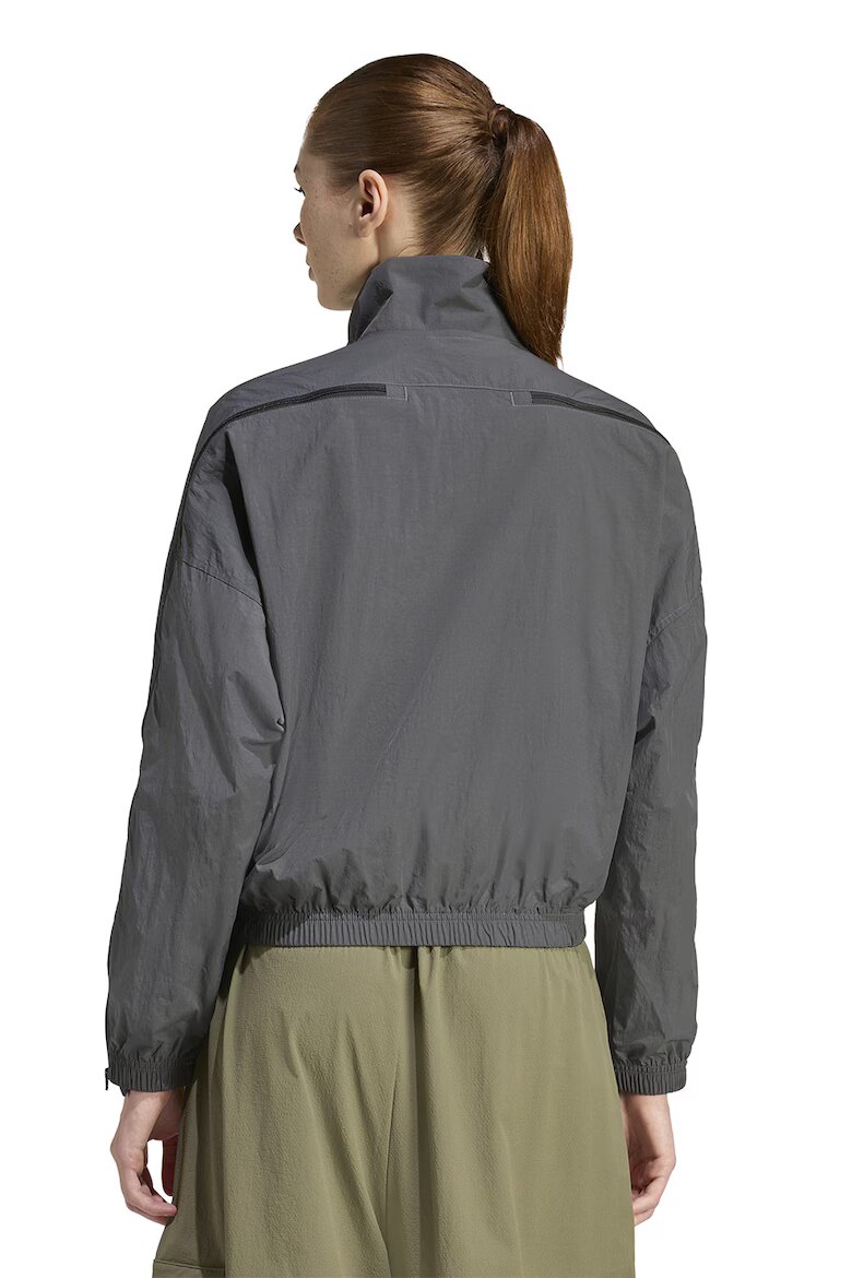 adidas Sportswear Суитшърт с цип и лого Tъмносив