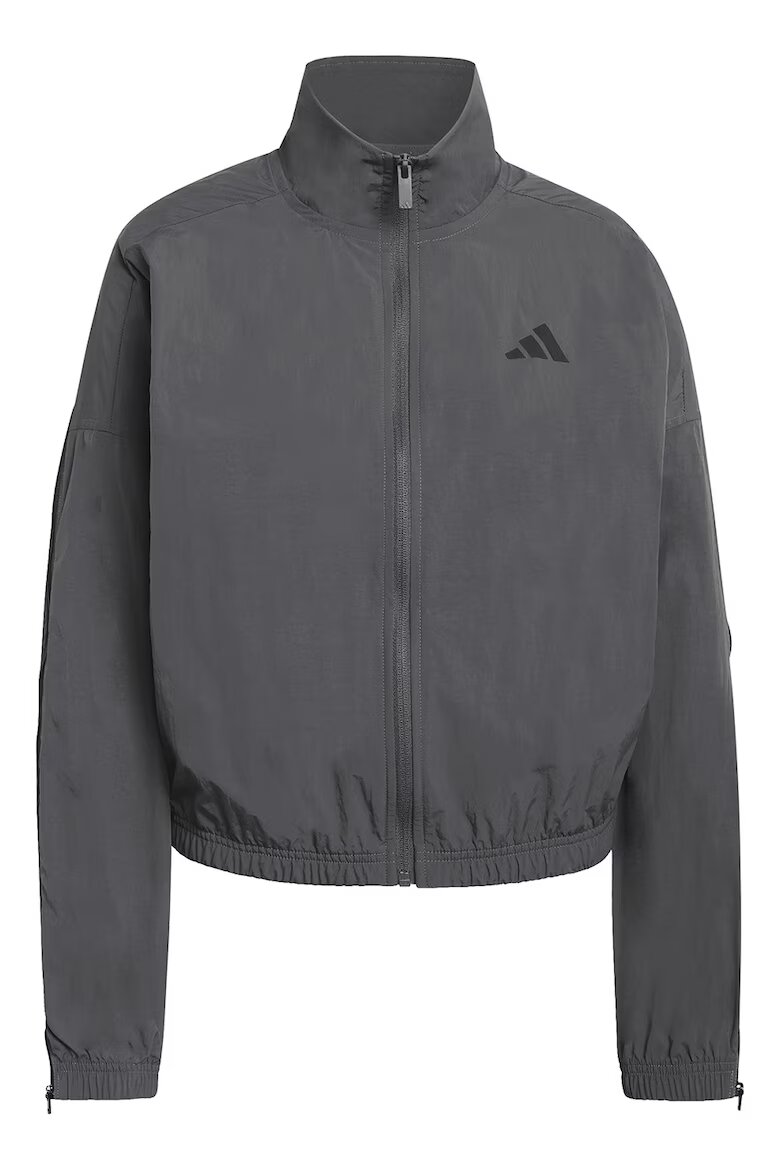 adidas Sportswear Суитшърт с цип и лого Tъмносив
