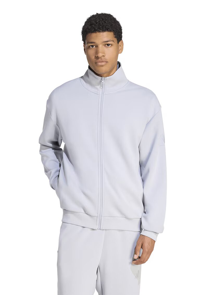 adidas Sportswear Суитшърт с цип и висока яка - Пепеляво сиво