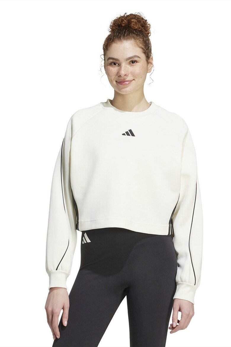 adidas Sportswear Суитшърт Stadium с ръкави реглан Черен/Мръснобял