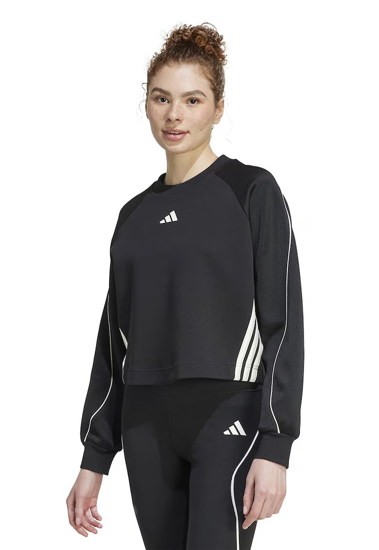 adidas Sportswear Суитшърт Stadium с ръкави реглан - Избеляло черно/Мръснобял