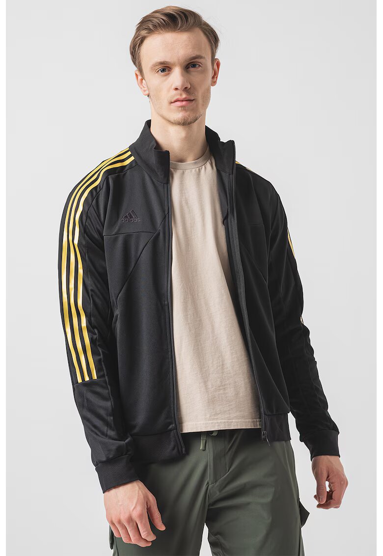 adidas Sportswear Суитшърт Tiro с цип и лого - Златист/Черен