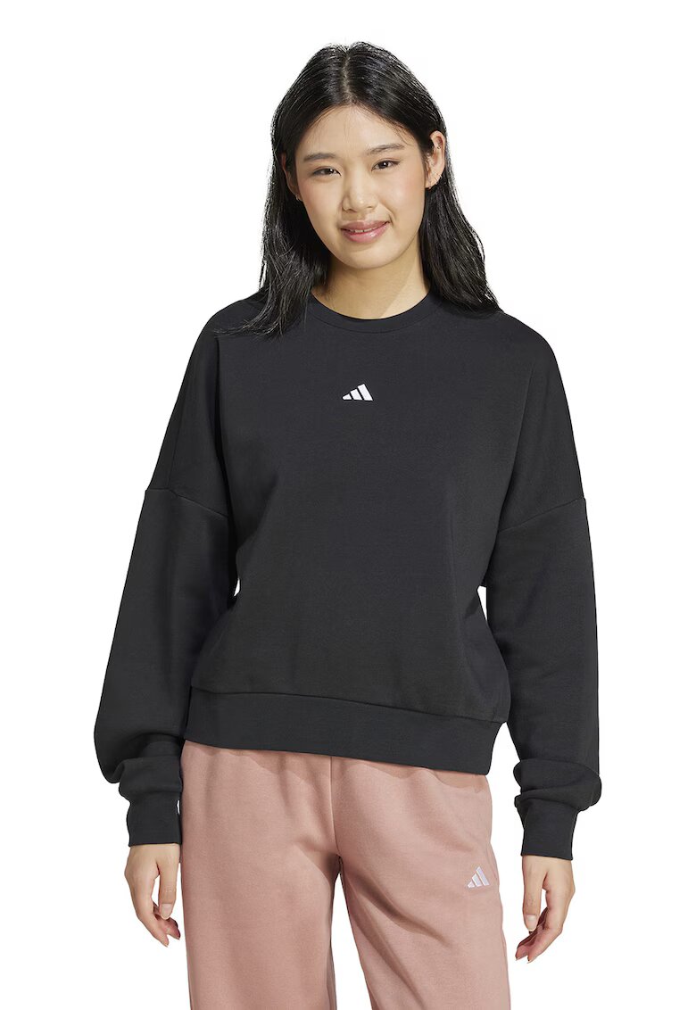 adidas Sportswear Свободен суитшърт с топла подплата - Бял/Черен